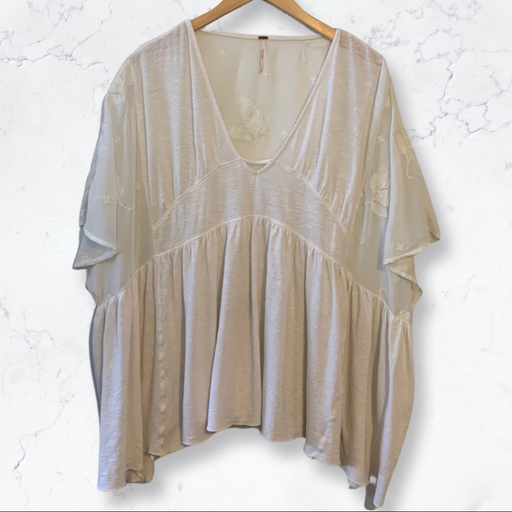 Free People Flowy Ivory Top